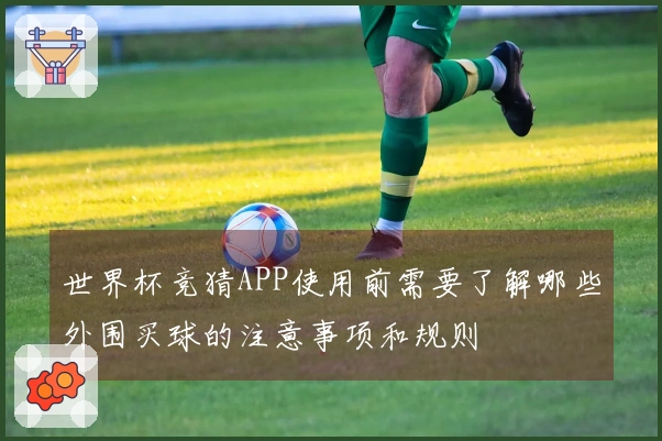 世界杯竞猜APP使用前需要了解哪些外围买球的注意事项和规则